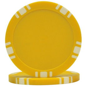 100 5 Spot Blank Poker Chips - Yellow
