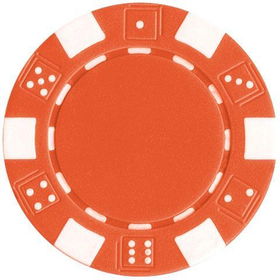 100 Striped Dice Chips - Orange