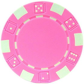 100 Striped Dice Chips - Pink