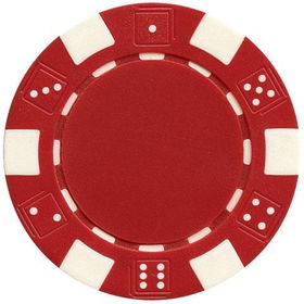 100 Striped Dice Chips - Red