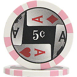 100 4 Aces Poker Chips - 5&#162;