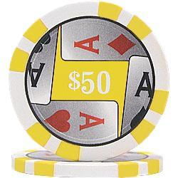 100 4 Aces Poker Chips - $50aces 