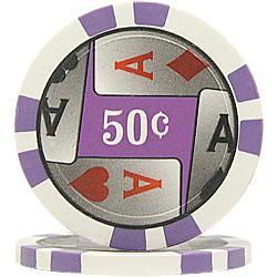 100 4 Aces Poker Chips - 50&#162;aces 