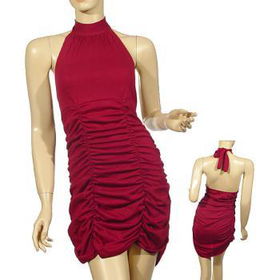 Ladies Plus Size Halter Dress W/Ruching In Front Case Pack 6ladies 