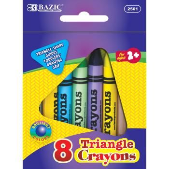 BAZIC 8 Color Premium Quality Super Jumbo Triangle Case Pack 72bazic 