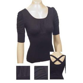 Ladies Fashion 3/4 Ruched Sleeves Top Case Pack 6ladies 