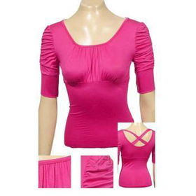 Ladies Fashion 3/4 Ruched Sleeves Top Case Pack 6ladies 