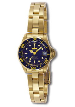 Women's Pro Diver Blue Dial 18k Yellow Gold Platedwomen 