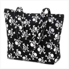 Silver Skull Tote Bag Case Pack 8silver 