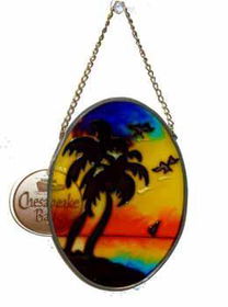 5" Tropical Glass Suncatcher 4 Assorted Case Pack 72tropical 