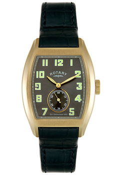Men's Black Leather Grey Dialmen 