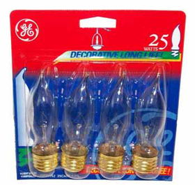 Ge 4Pk 25 Watts Decorative Long Life Bulbs Case Pack 18watts 