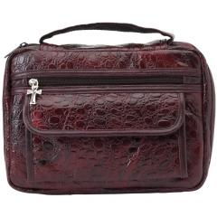 Burgundy Genuine Leather Bible Cover Case