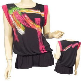 Ladies Fashion Boat Neck Top w/Ruffles at the Hem Case Pack 6ladies 