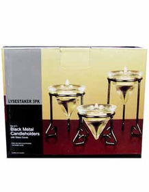 Black Metal Candle Holders Case Pack 12black 