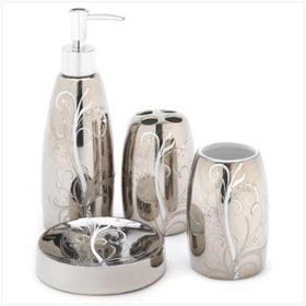 Silver Filigree - Bathroom Countertop Set Case Pack 1silver 