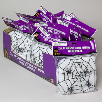 Spider Webbing With 4 Spiders 2 Oz. Bag Case Pack 72