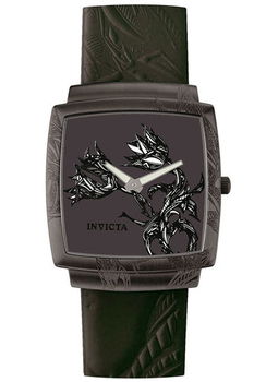 Midsize Slim Artist Flower Motif Black Leathermidsize 