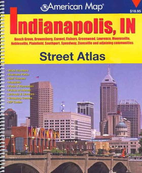 American Map Indianapolis, Indiana Street Atlasamerican 