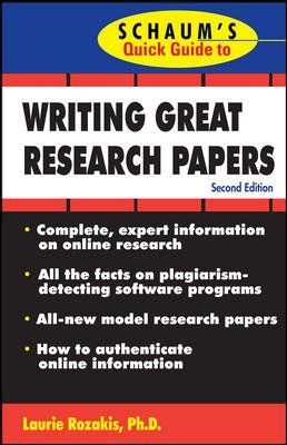 Schaum's Quick Guide to Writing Great Research Papersschaum 