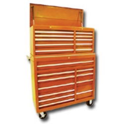 21 DRAWER CHEST/CABINET COMBO RB SLIDES 42\" ORANGE