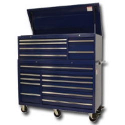 56\" 16 DRAWER CHEST/CABINET COMBO BLUE