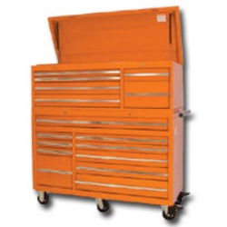 56\" 16 DRAWER CHEST/CABINET COMBO ORANGE