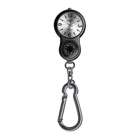 E-Clip, Silver Sunray Dial,  Black Body, Compass, Clipclip 