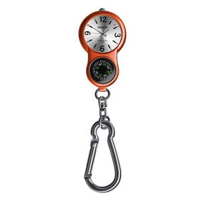 E-Clip, Silver Sunray Dial,  Orange Body, Compass, Clipclip 