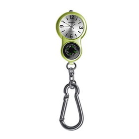 E-Clip, Silver Sunray Dial, Lime Green Body, Compass, Clipclip 