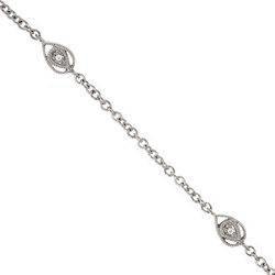 New Diamond 14K White Gold Ankletdiamond 