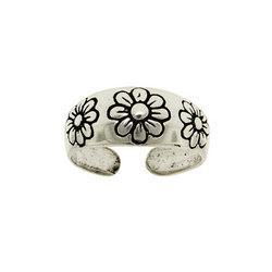 New Adjustable Sterling Silver Flower Toe Ringadjustable 