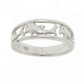 New Sterling Silver Circle of Dolphins Ring Band Sz=6sterling 