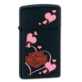 Black Matte, Slim, Harley Davidson Flying Hearts