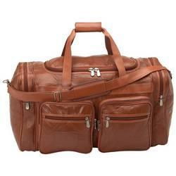 Embassy&trade; 24&quot; Camel Color Italian Stone&trade; Design Genuine Buffalo Leather Tote Bag