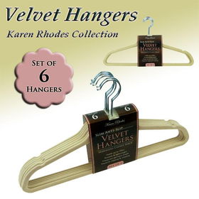 SET OF 6 VELVET HANGERS - IVORY