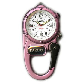 Mini Clip Microlight, White Dial, Pink Body, Carabineer Clipclip 