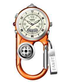 Angler II, Cream Dial, Orange Case, Carabineer Clipangler 
