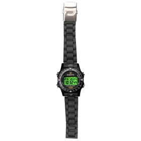 Radio Controlled Watch, Black & Gray Bezel, Plastic Strapradio 