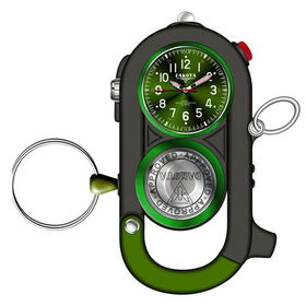 Cuff Clip, Green Dial, Green & Black Case, Carabineer Clipcuff 
