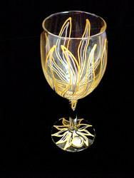 Enchantment Design - Hand Painted - Wine Glass - 8 oz..