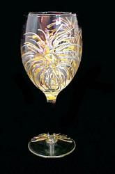 Fireworks Design - Hand Painted - Wine Glass - 8 oz..