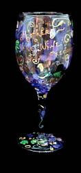 Mothers like Wine... Design - Hand Painted - Wine Glass - 8 oz..