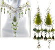 Olive Green Agate Necklace and Earring Set