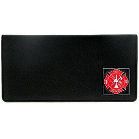 Executive Leather Checkbook Cover - Fire Fighterexecutive 