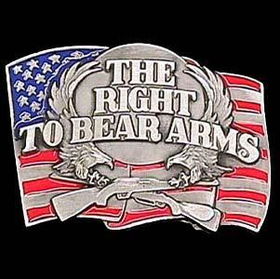 Pewter Belt Buckle - Right to Bear Armspewter 