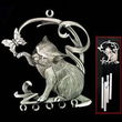 Large Pewter Wind Chime - Cat