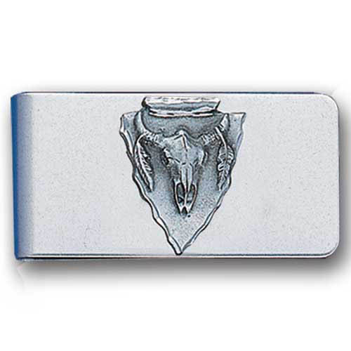 Sculpted Money clip - Arrowhead Buffalo Skullsculpted 