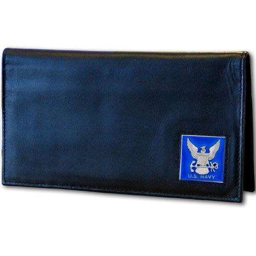 Executive Leather Checkbook Cover - Navyexecutive 