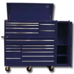 56\" 16 DWR STD DUTY TOOL BOX COMBO W/SIDEBOX BLUEdwr 